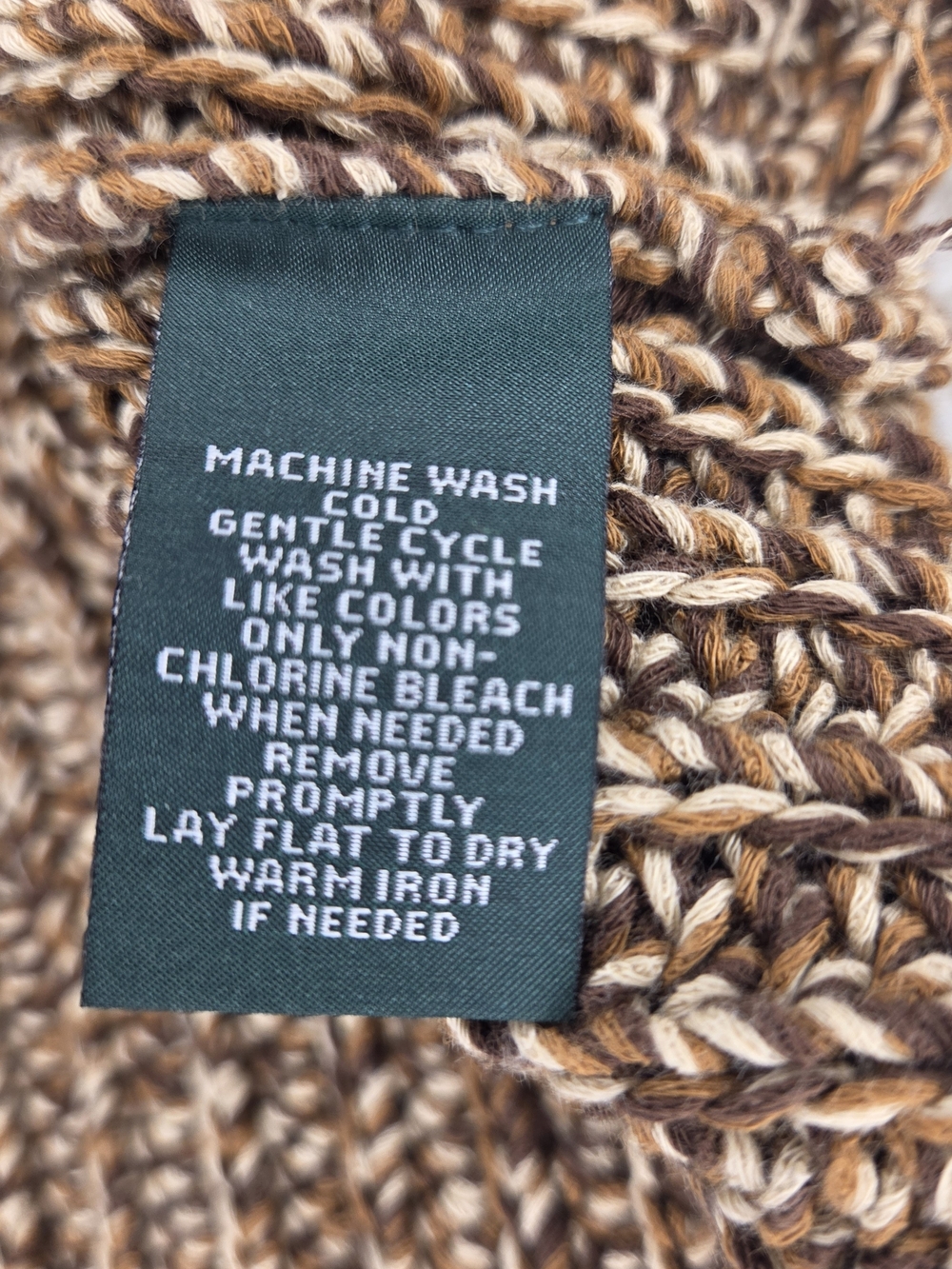 Lauren Ralph Lauren Cozy Marled Brown Crewneck Sweater - Women Size XL - Picture 5 of 8